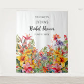 熱帯ルアウ(ハワイ式宴会)ブライダルシャワーウェルカムバックドロップ タペストリー (正面)