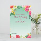 熱帯ルアウ（ハワイ式宴会）ブライダルシャワーゲームプリント (スタンド正面)