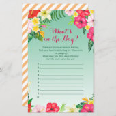 熱帯ルアウ（ハワイ式宴会）ブライダルシャワーゲームプリント (正面/裏面)