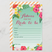 熱帯ルアウ（ハワイ式宴会）ブライダルシャワーゲームプリント (正面/裏面)