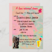 熱帯ルアウ(ハワイ式宴会)リハーサルディナー 招待状 (正面/裏面)