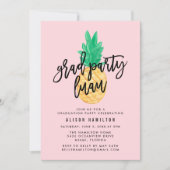 熱帯ルアウ(ハワイ式宴会)卒業パーティー招待状inピンク 招待状 (正面)