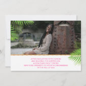 熱帯ルアウ（ハワイ式宴会）卒業2写真のお知らせ 招待状 (裏面)