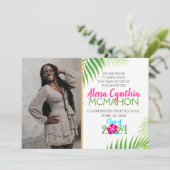 熱帯ルアウ（ハワイ式宴会）卒業2写真のお知らせ 招待状 (スタンド正面)