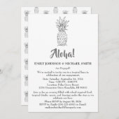 熱帯ルアウ（ハワイ式宴会）婚約パーティ招待状 招待状 (正面/裏面)