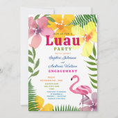 熱帯ルアウ（ハワイ式宴会）婚約パーティ 招待状 (正面)