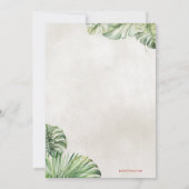 熱帯ルアウ(ハワイ式宴会)成人誕生日パーティー 招待状 (裏面)