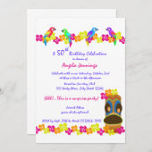 熱帯ルアウ(ハワイ式宴会) 招待状 (正面/裏面)