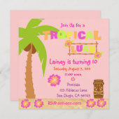 熱帯ルアウ（ハワイ式宴会）招待状 招待状 (正面/裏面)