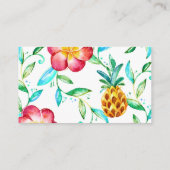 熱帯ルアウ（ハワイ式宴会）水彩グリッターおむつラッフル エンクロージャーカード (裏面)