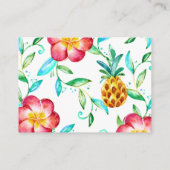 熱帯ルアウ（ハワイ式宴会）水彩グリッターブックベビー エンクロージャーカード (裏面)