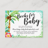 熱帯ルアウ（ハワイ式宴会）水彩グリッターブックベビー エンクロージャーカード (正面)