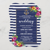 熱帯ルアウ（ハワイ式宴会）結婚フローラ夕べ披露宴 招待状 (正面/裏面)