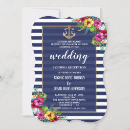 熱帯ルアウ(ハワイ式宴会)結婚フローラ夕べ披露宴 招待状