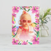 熱帯ルアウ（ハワイ式宴会）誕生日の招待状 招待状 (スタンド正面)