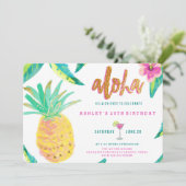 熱帯ルアウ(ハワイ式宴会)誕生日の招待状 招待状 (スタンド正面)