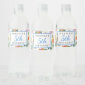 熱帯ルアウ(ハワイ式宴会)誕生日ウォーターボトルラベル ペットボトルラベル (ボトル)