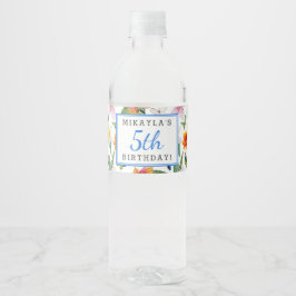 熱帯ルアウ(ハワイ式宴会)誕生日ウォーターボトルラベル ペットボトルラベル