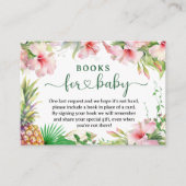 熱帯ルアウ（ハワイ式宴会）赤ちゃんシャワーブックベビー エンクロージャーカード (正面)