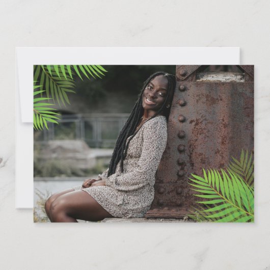 熱帯ルアウ（ハワイ式宴会）2写真サンキューカード 招待状 (裏面)