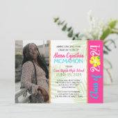 熱帯ルアウ(ハワイ式宴会)3写真卒業のお知らせ 招待状 (スタンド正面)