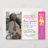 熱帯ルアウ(ハワイ式宴会)3写真卒業招待状 招待状 (正面)