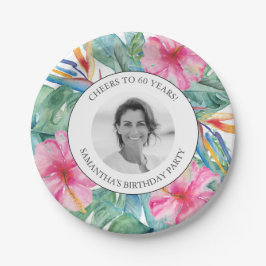 熱帯ルアウ（ハワイ式宴会）60歳の誕生日プレート ペーパープレート