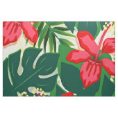 熱帯ルビー赤ハイビスカスの花 ファブリック (ファットクウォーター)