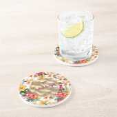 熱帯レッドイエローハイビスカスフラワーズブライダルシャワー コースター (側面)