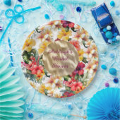 熱帯レッドイエローハイビスカスフラワーズブライダルシャワー ペーパープレート (パーティー)