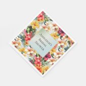 熱帯レッドホワイトイエローハイビスカスフローラ スタンダードランチョンナプキン (角)