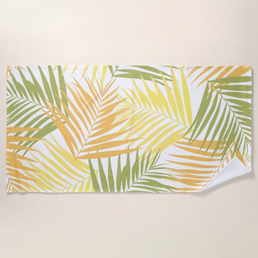 熱帯レトロ#2 #palms #decor #art ビーチタオル (正面)