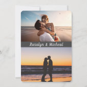 熱帯ロマンモダンティックビーチ3カップルの写真 セーブザデート (裏面)