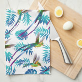 熱帯ロングテールハミングバード キッチンタオル (四つ折り)