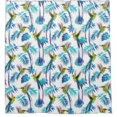 熱帯ロングテールハミングバード シャワーカーテン (正面)