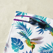 熱帯ロングテールハミングバード ビーチタオル (インサイチュ)