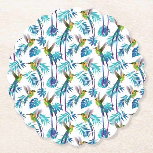 熱帯ロングテールハミングバード ペーパーコースター (正面)