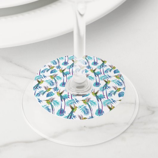 熱帯ロングテールハミングバード ワイングラスタグ (クローズアップ)