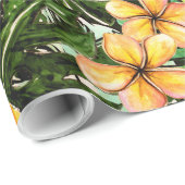 熱帯ヴィンテージのエキゾチックなジャングルの花の花 ラッピングペーパー (ロールコーナー)