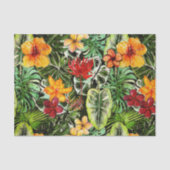 熱帯ヴィンテージのエキゾチックなジャングルの花の花 薄葉紙 (正面)