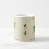 熱帯ヴィンテージのヤシの木が緑淡い色のに コーヒーマグカップ (中央)