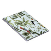 熱帯ヴィンテージのヤシの木、リアナ、マカオのオウム ノートブック (右側)