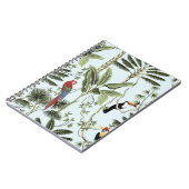 熱帯ヴィンテージのヤシの木、リアナ、マカオのオウム ノートブック (左側)