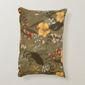 熱帯ヴィンテージの継ぎ目のない花葉とパター アクセントクッション (裏面(縦))