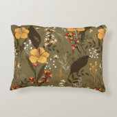 熱帯ヴィンテージの継ぎ目のない花葉とパター アクセントクッション (裏面)