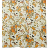 熱帯ヴィンテージの鳥のフルーツガーデンチノワズリー シャワーカーテン (正面)