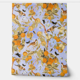 熱帯ヴィンテージの鳥のフルーツガーデンチノワズリー 壁紙