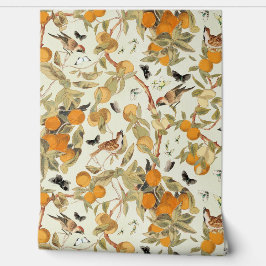 熱帯ヴィンテージの鳥のフルーツガーデンチノワズリー 壁紙