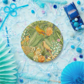 熱帯ヴィンテージの鳥ジャングルパラダイスイエロー ペーパープレート (パーティー)