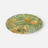熱帯ヴィンテージの鳥ジャングルパラダイスイエロー ペーパープレート (アングル)